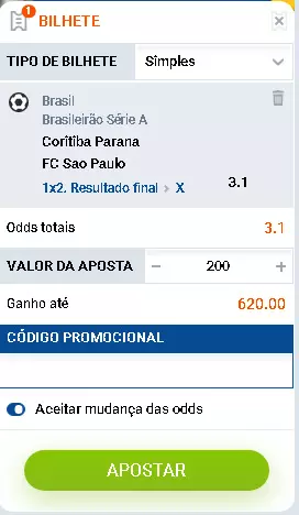 Probabilidades de apostas na MostBet